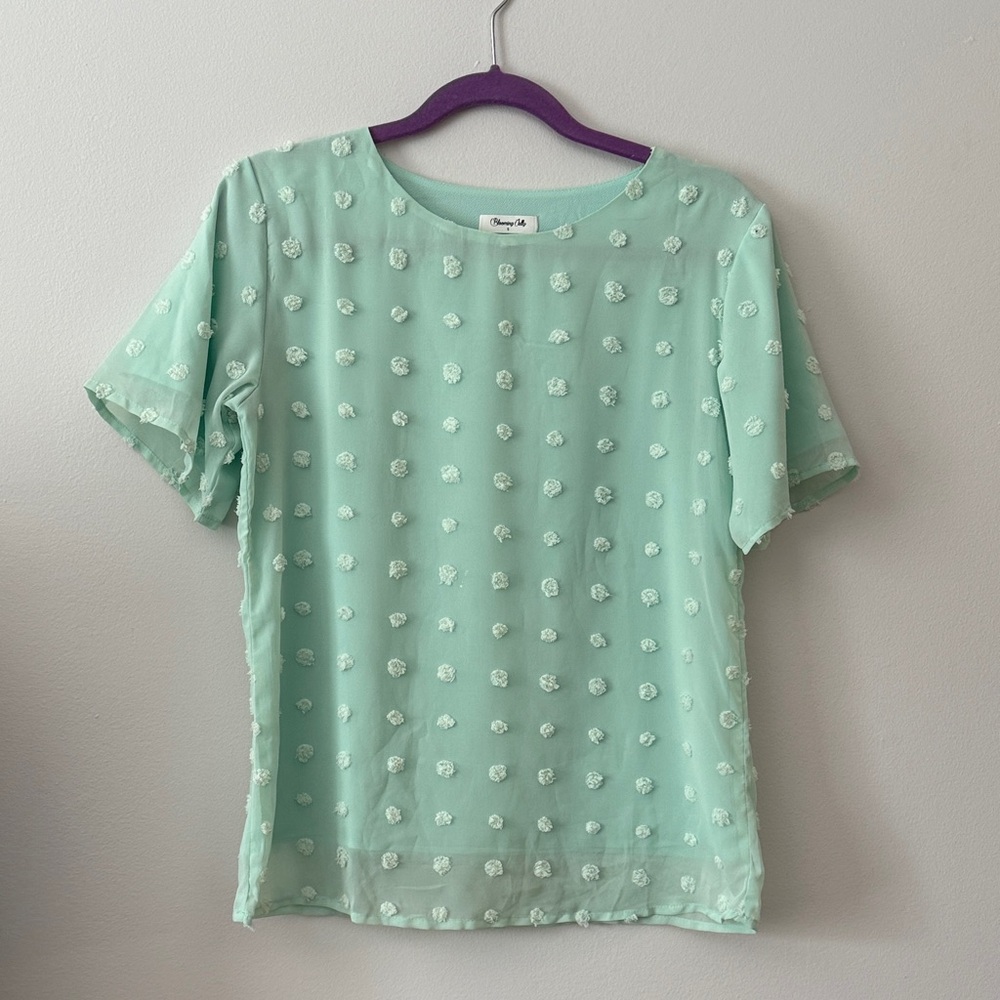 Swiss Dot Chiffon Tunic Blouse